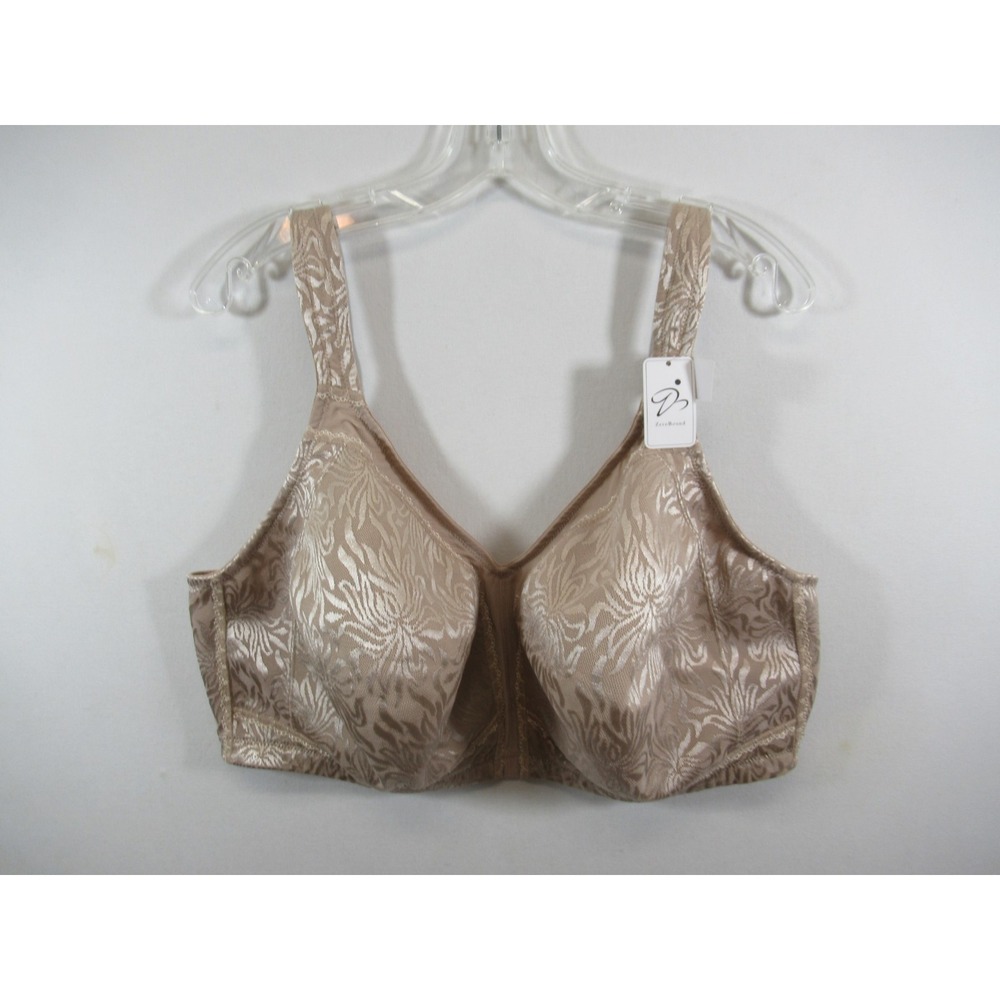 NEW Zero Bound Embroidered Minimizer Bra 44H Beige Wireless